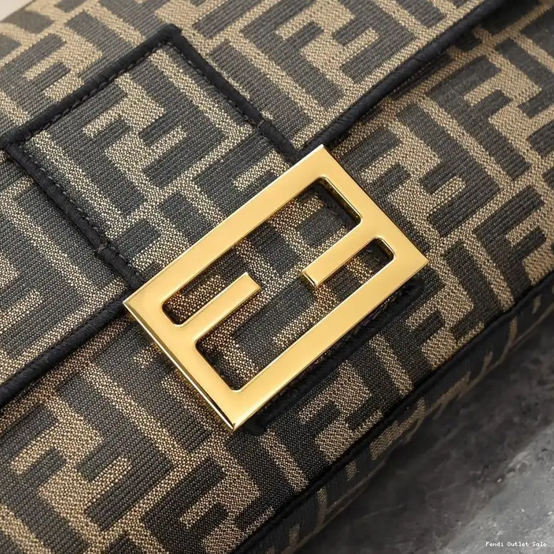 Affordable Motif Fendi Large In Bag Baguette Fabric Brown FF 0508
